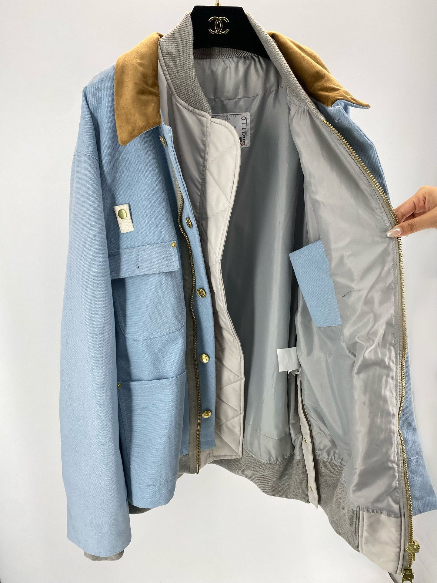 Black, Khaki and Light blue Jacket