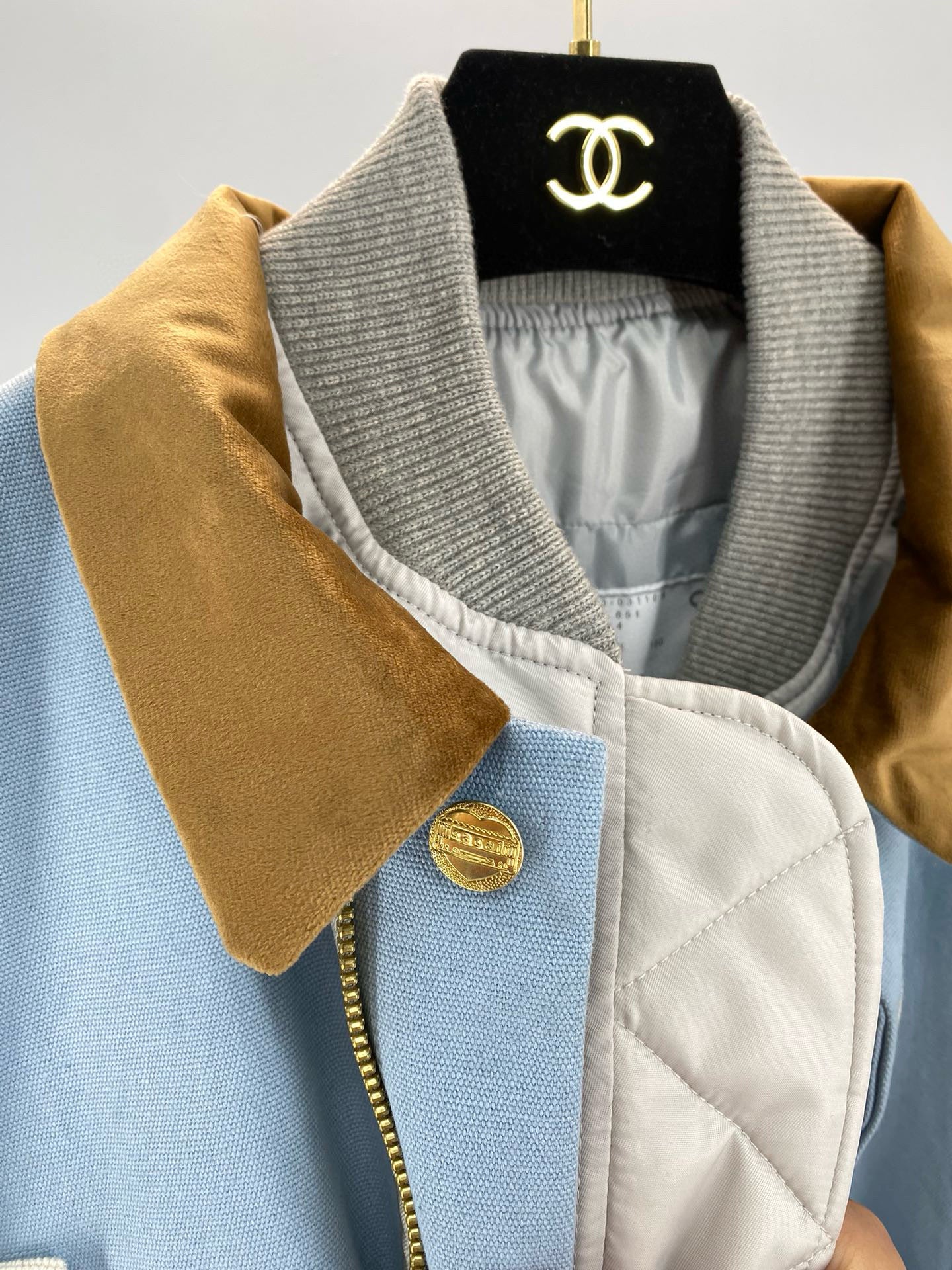 Black, Khaki and Light blue Jacket