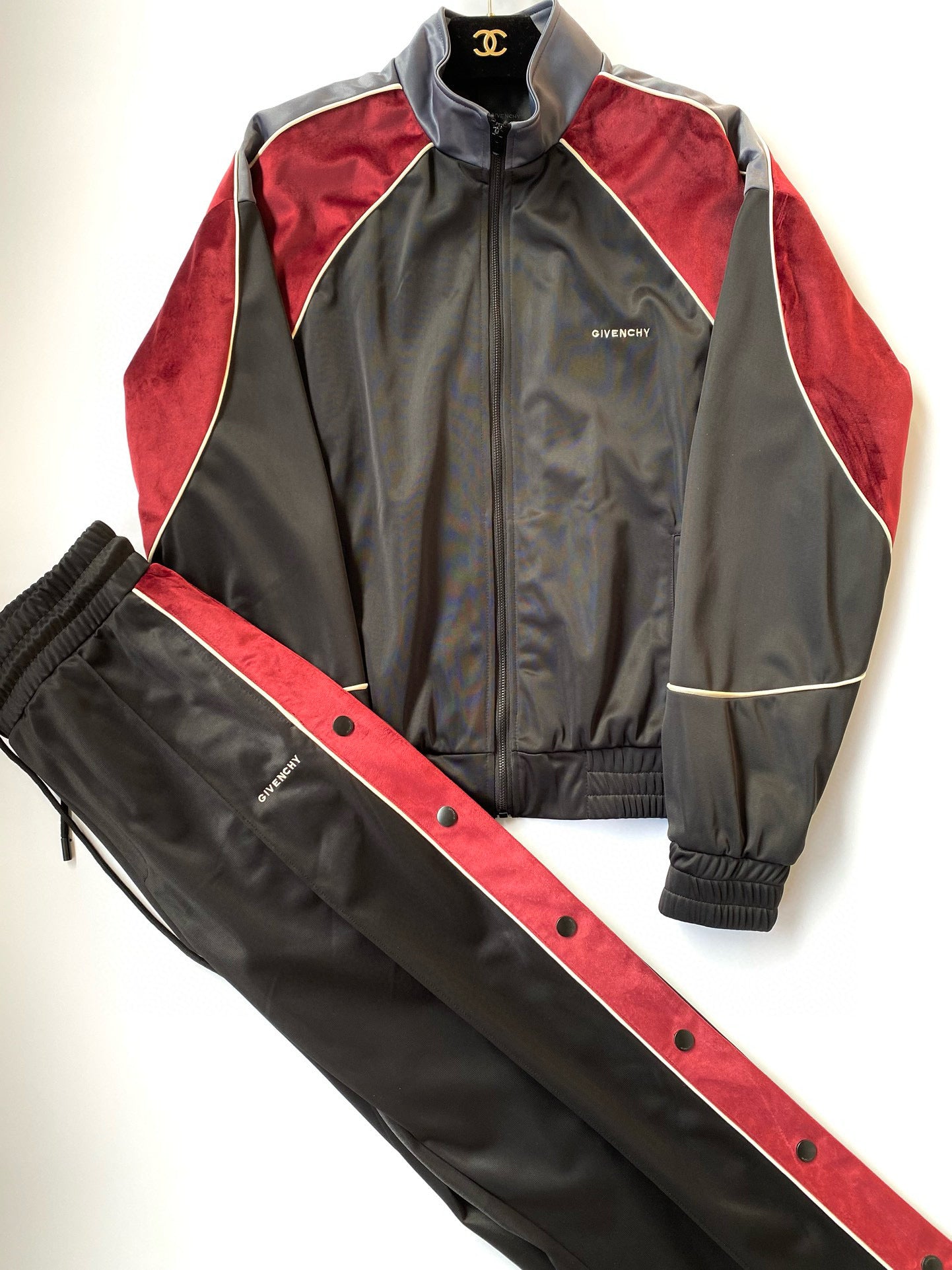 Black red Jacket with Pant