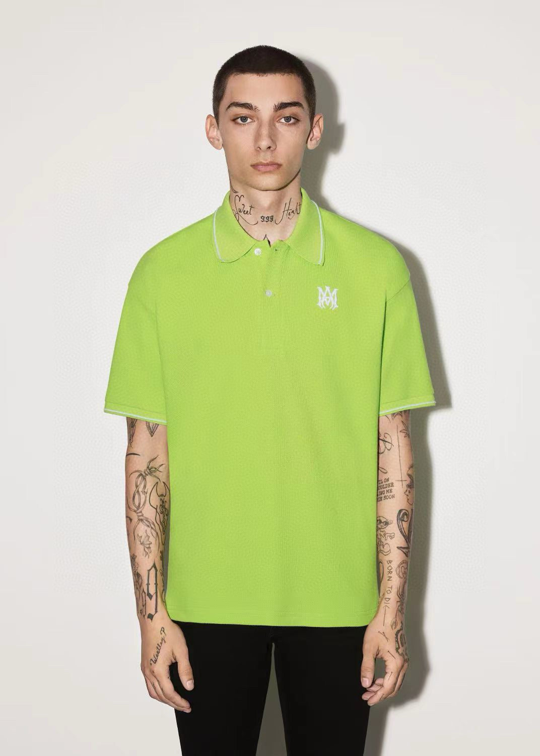 Green, White and Black Polo