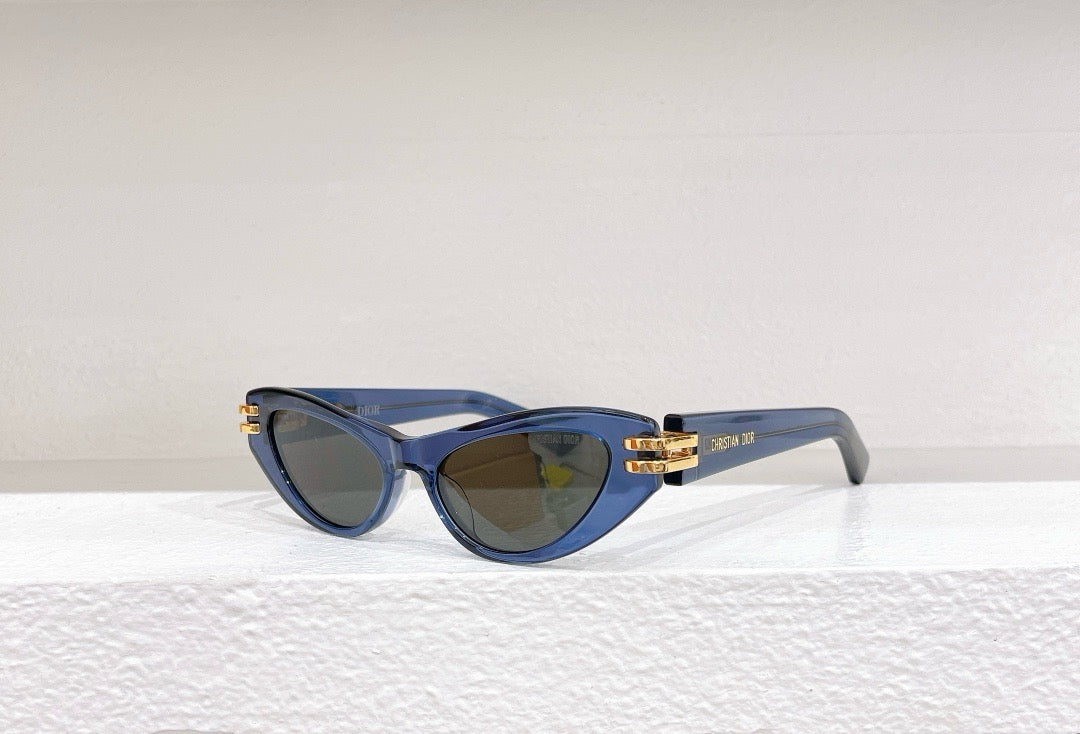 Gold,Blue,Black and White Sunglass