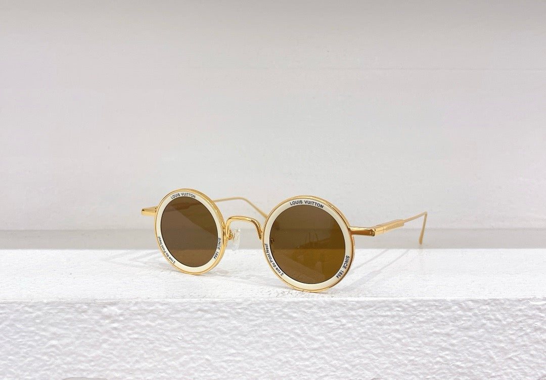 Gold,Brown and Black Sunglass