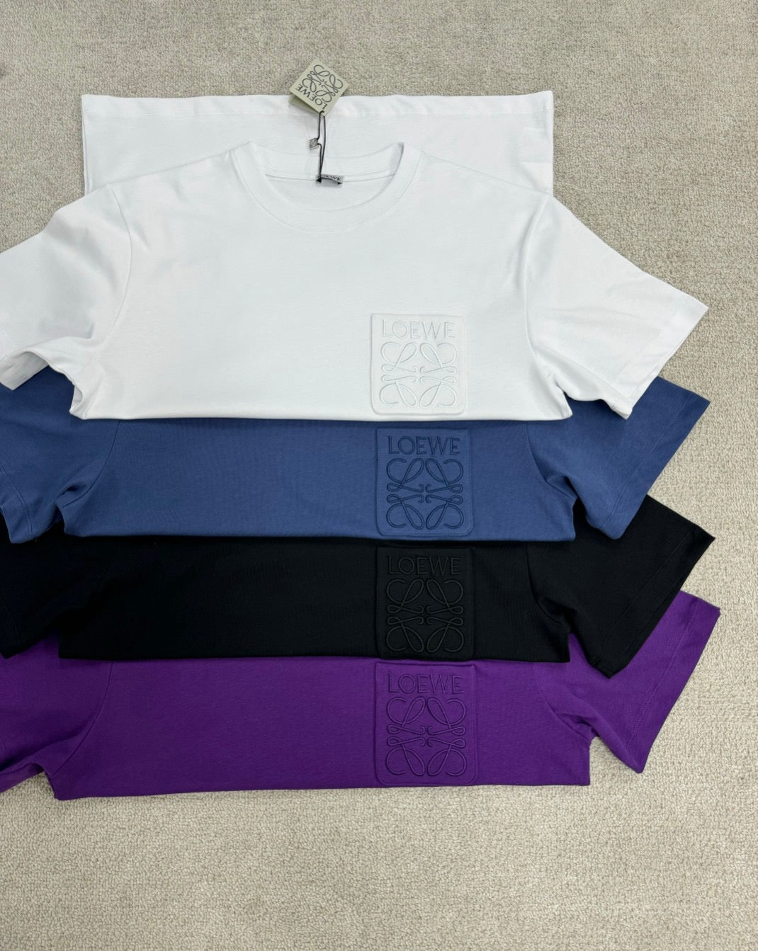 White, Black, Blue and Purple T-shirt