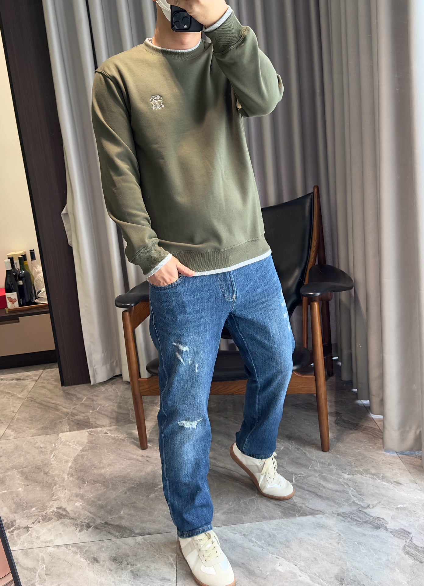 Black ansd Green Sweatshirt