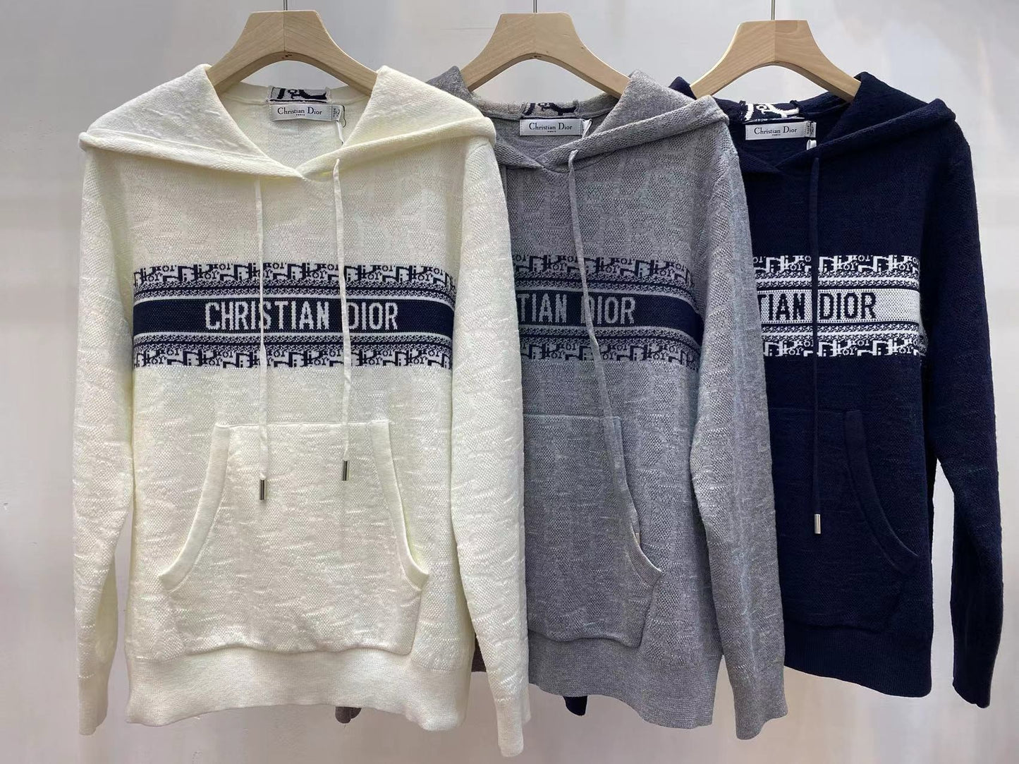 White,Grey and Blue Hoodie