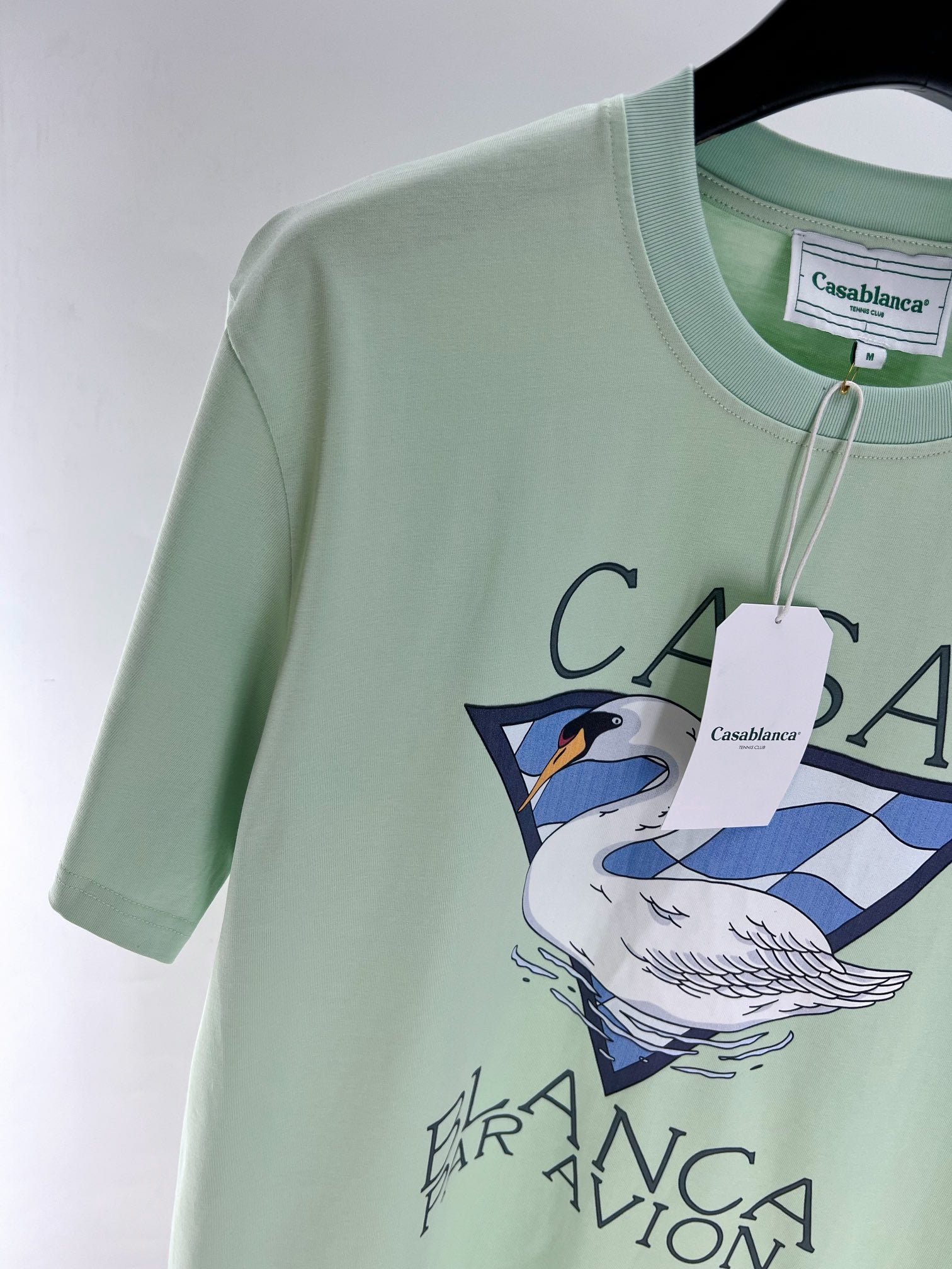 White, Blue and Light Green T-shirt