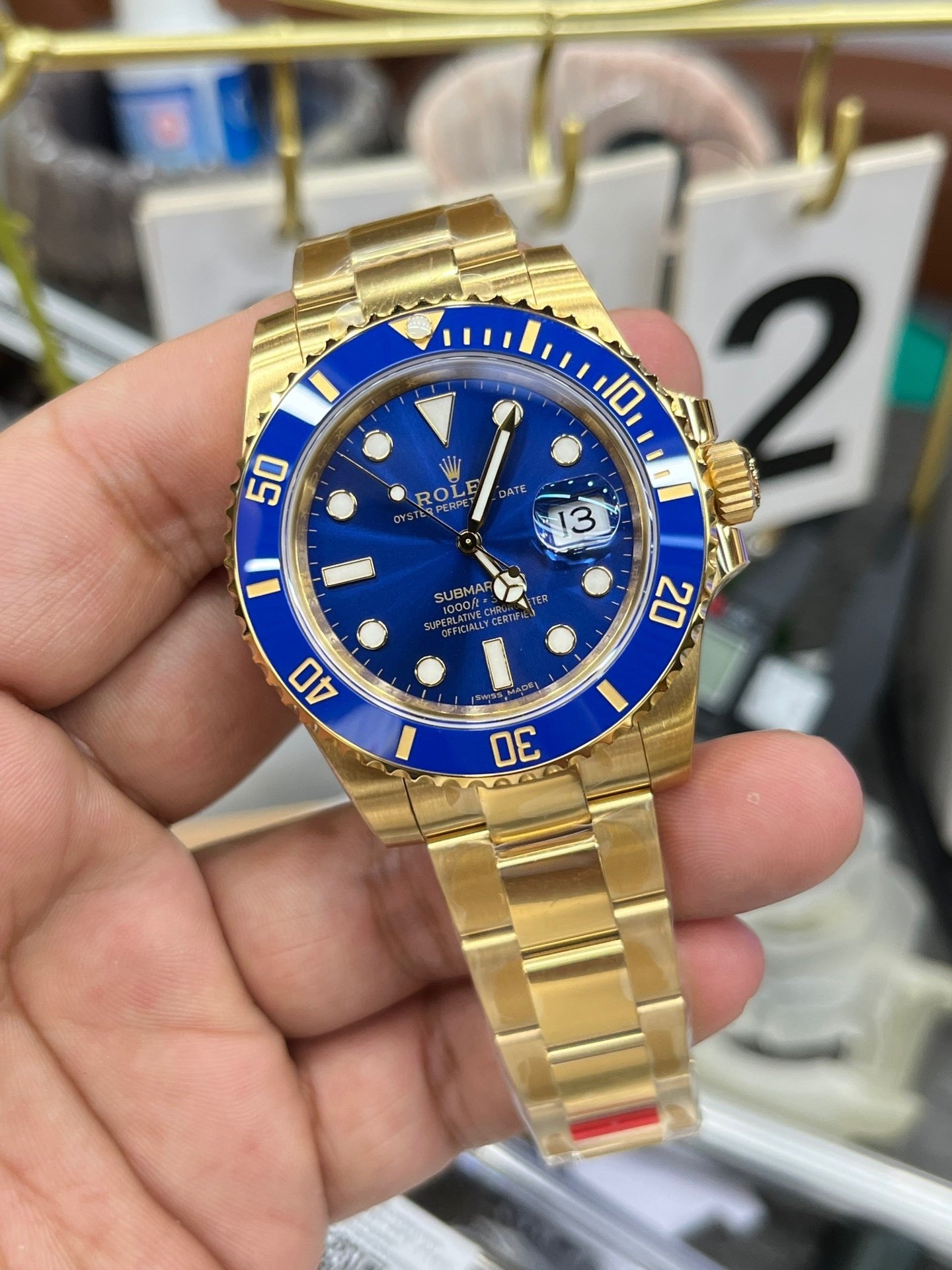 Gold blue Watch