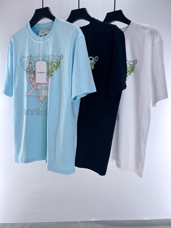 Sky blue, Blue and White T-shirt